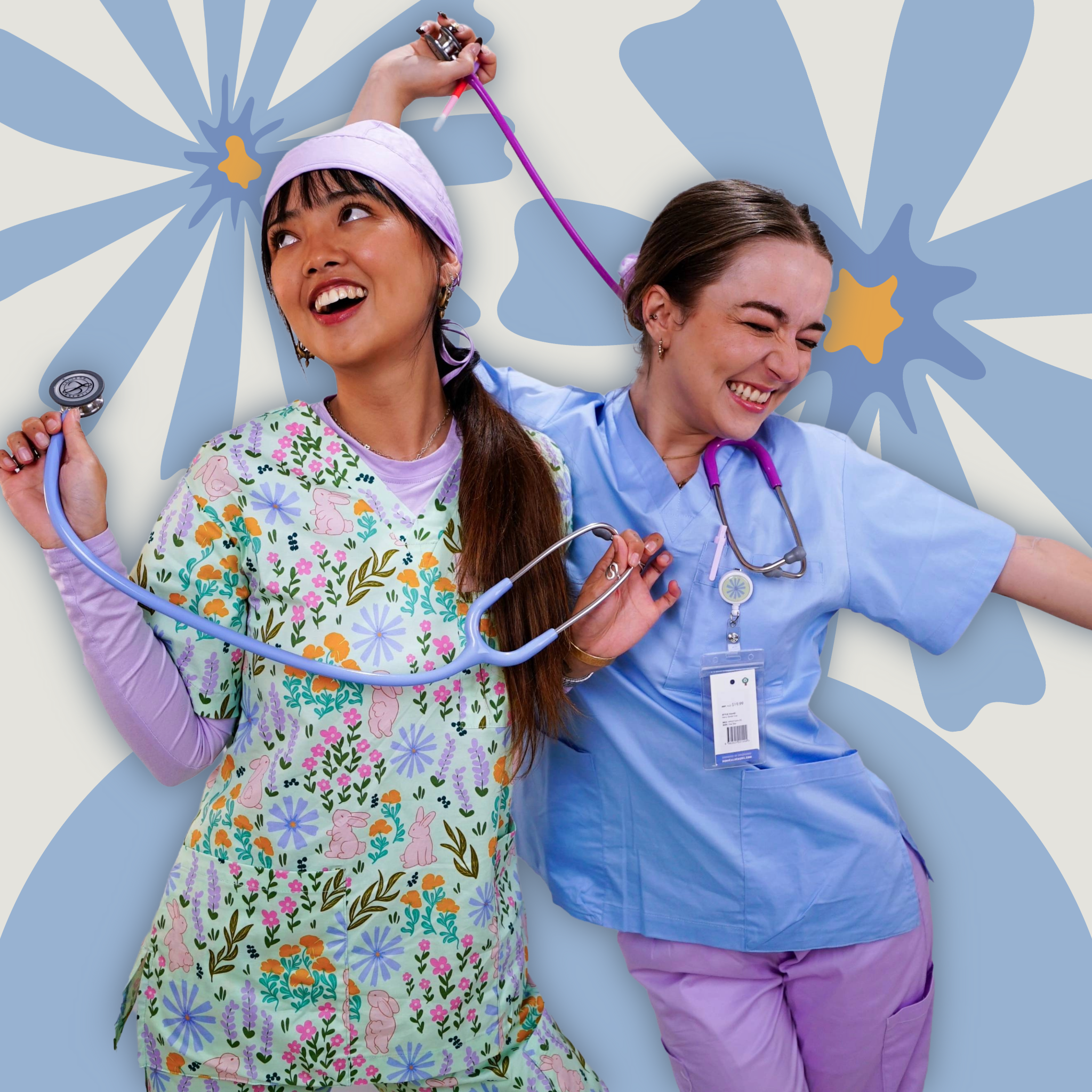 Baby Blue Scrub Top