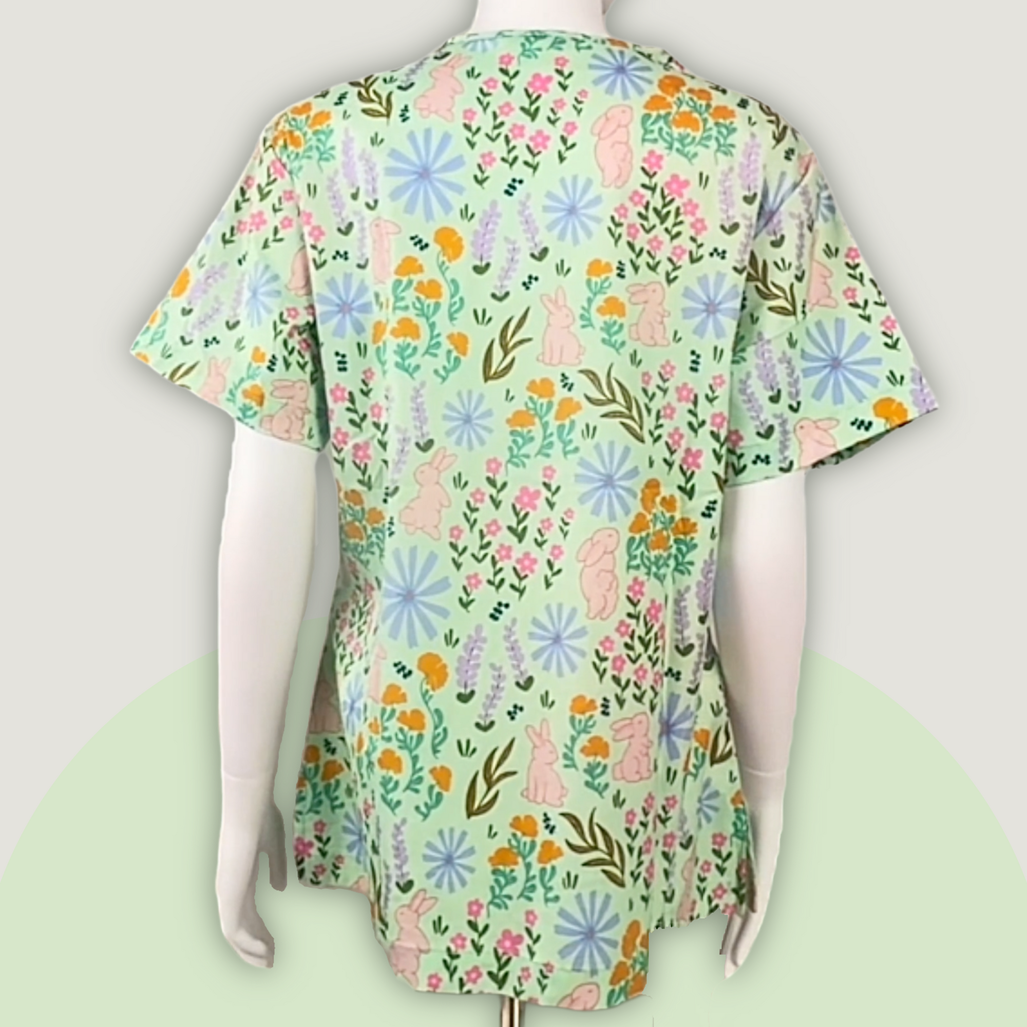 Bunny Blossom Repeat Scrub Top