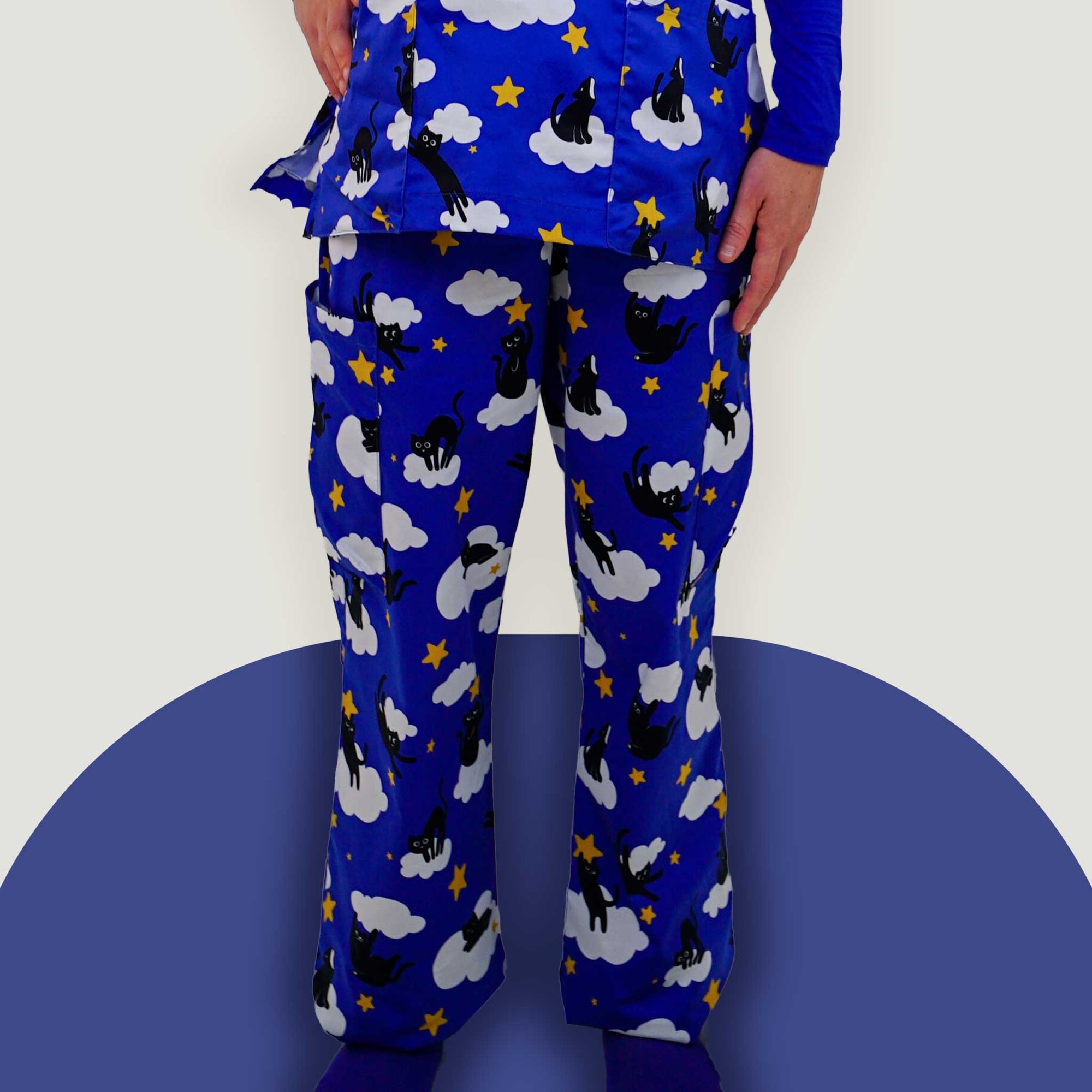 Cosmic Kitties Repeat Scrub Pant