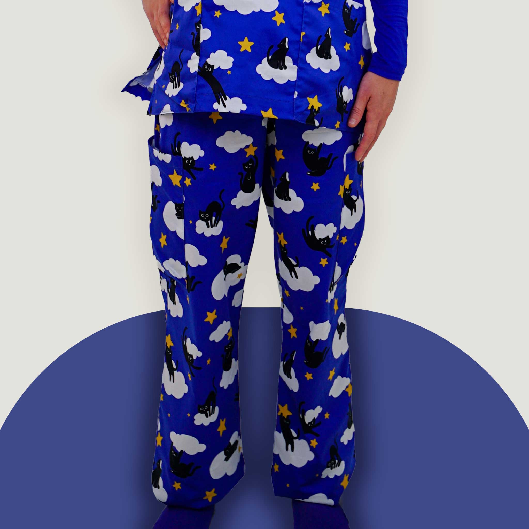 Cosmic Kitties Repeat Scrub Pant