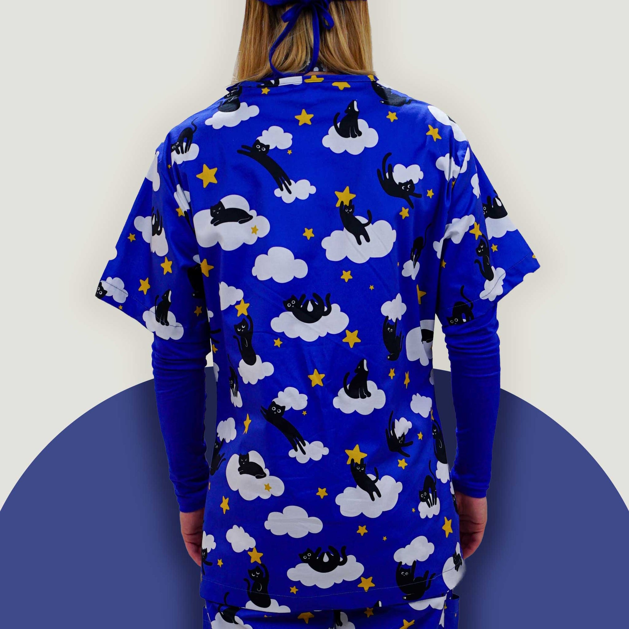 Cosmic Kitties Repeat Scrub Top