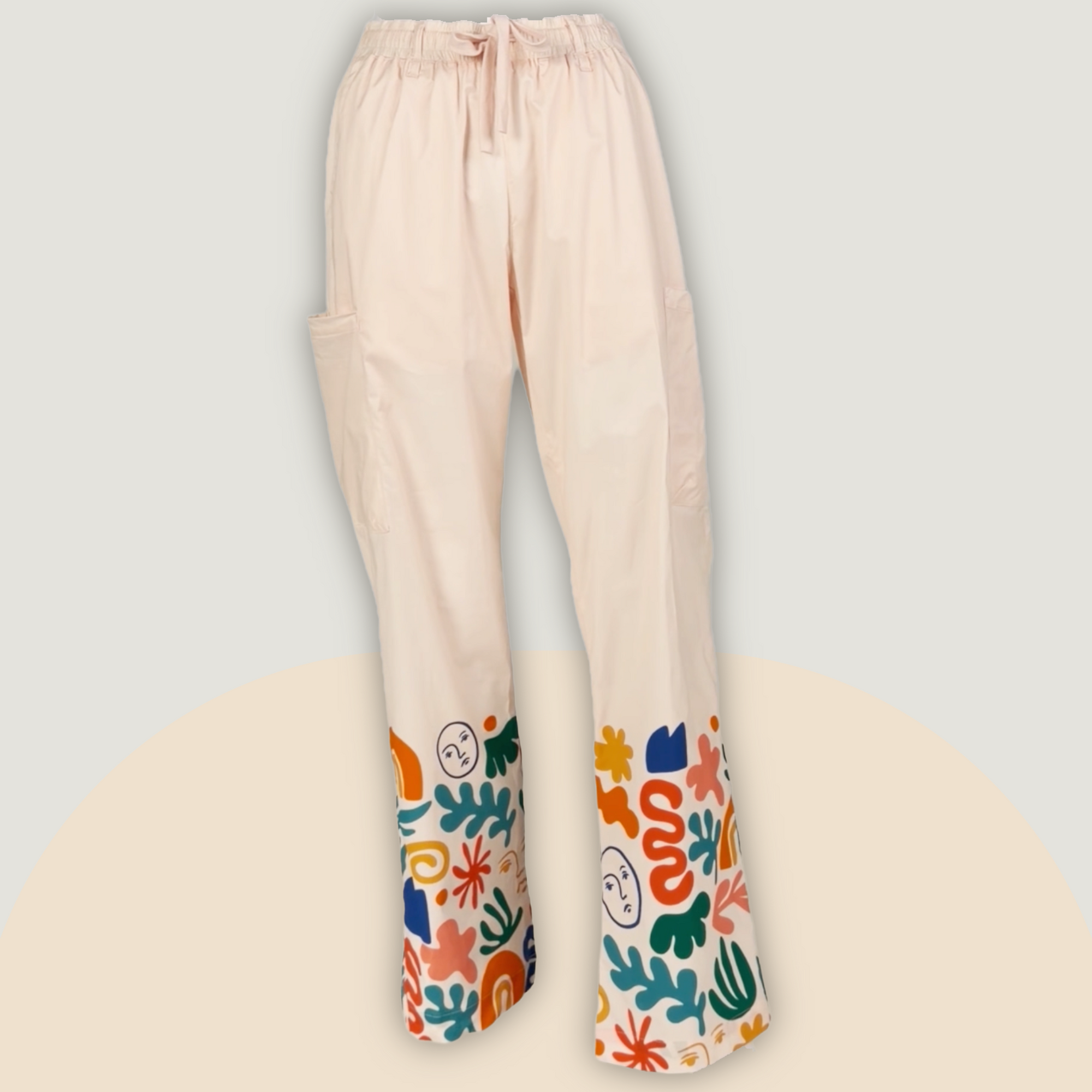 Face the Shapes Border Print Scrub Pant