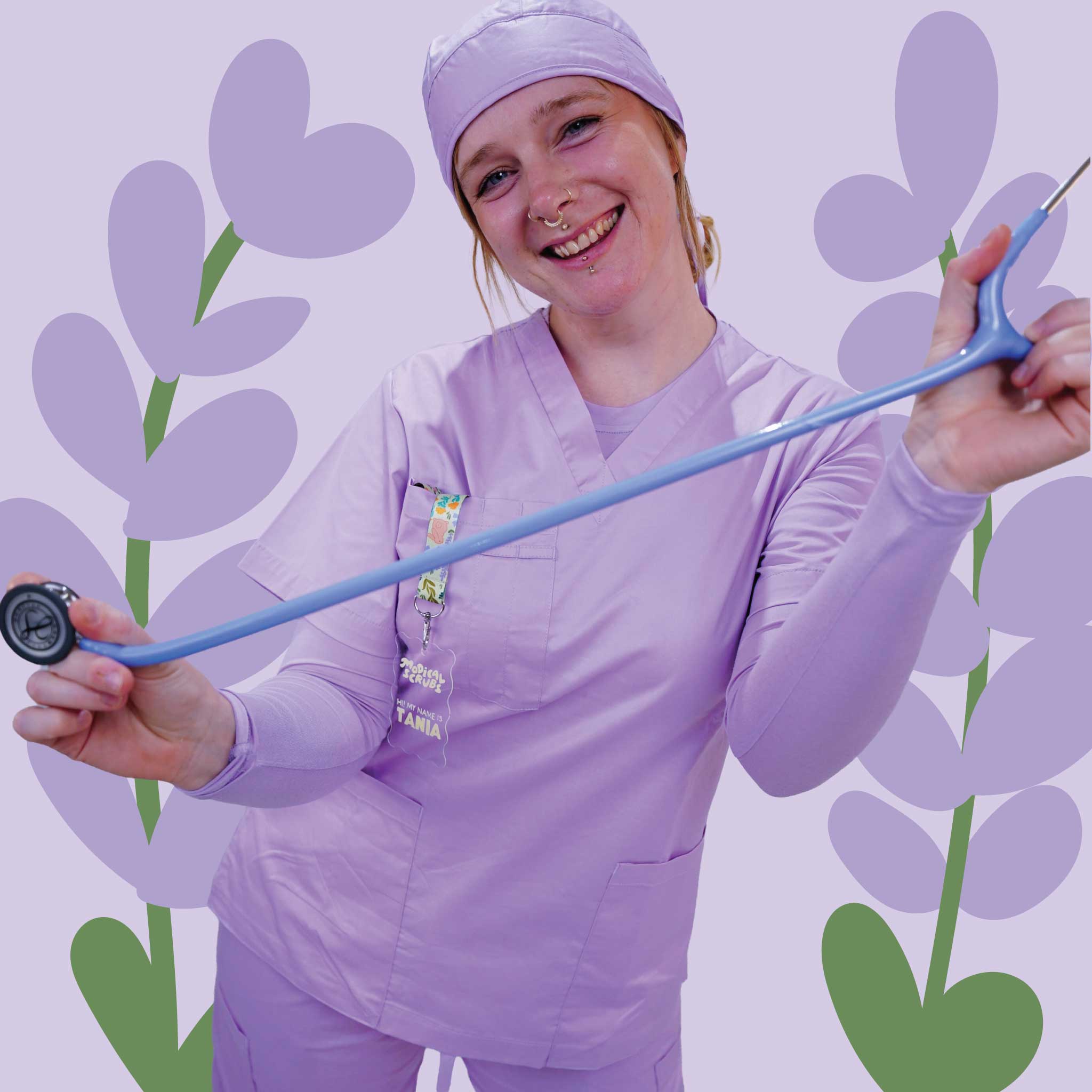 Lavender Scrub Top