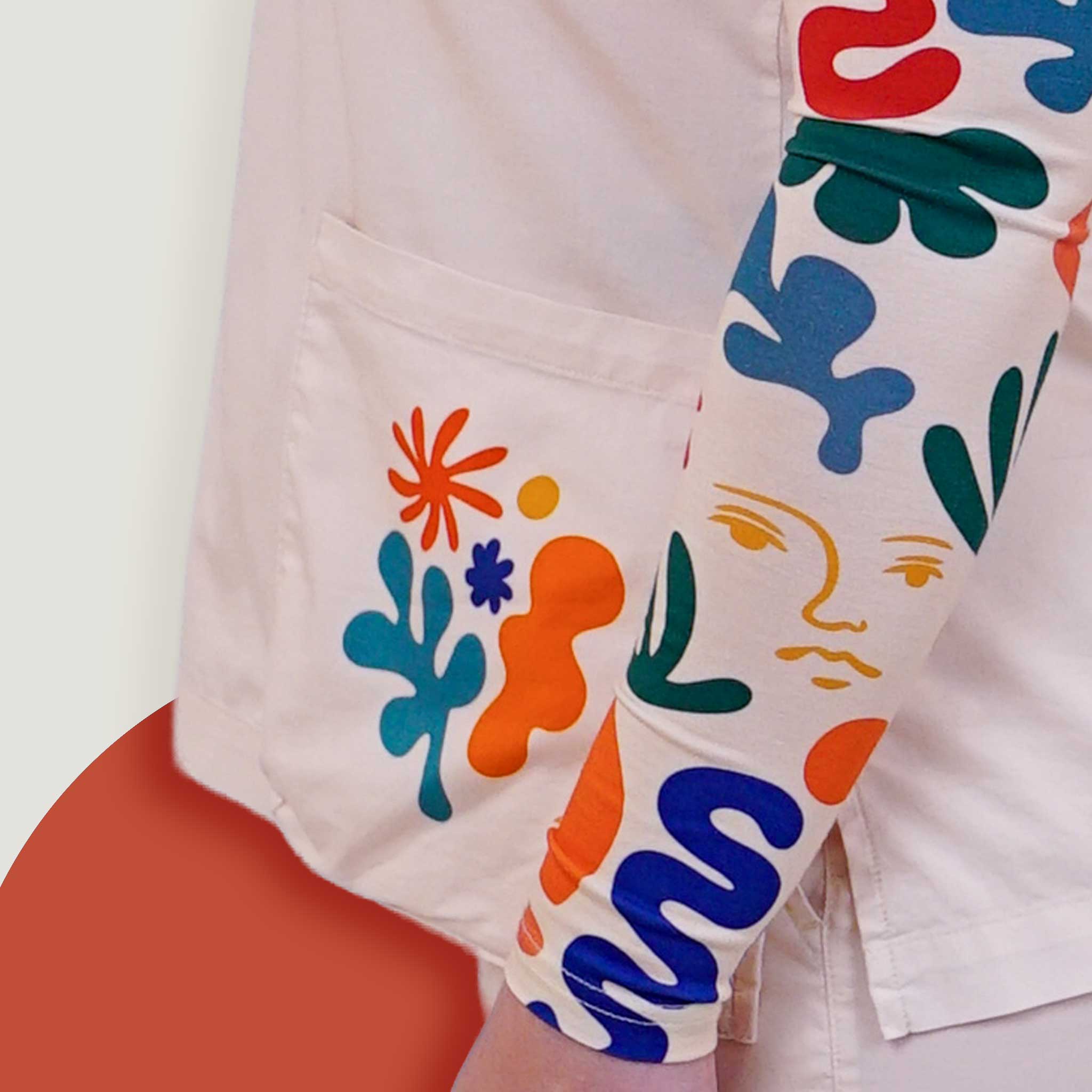 Face the Shapes Placement Scrub Top