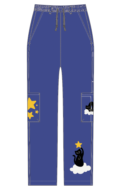 Cosmic Kitties Placement Scrub Pant