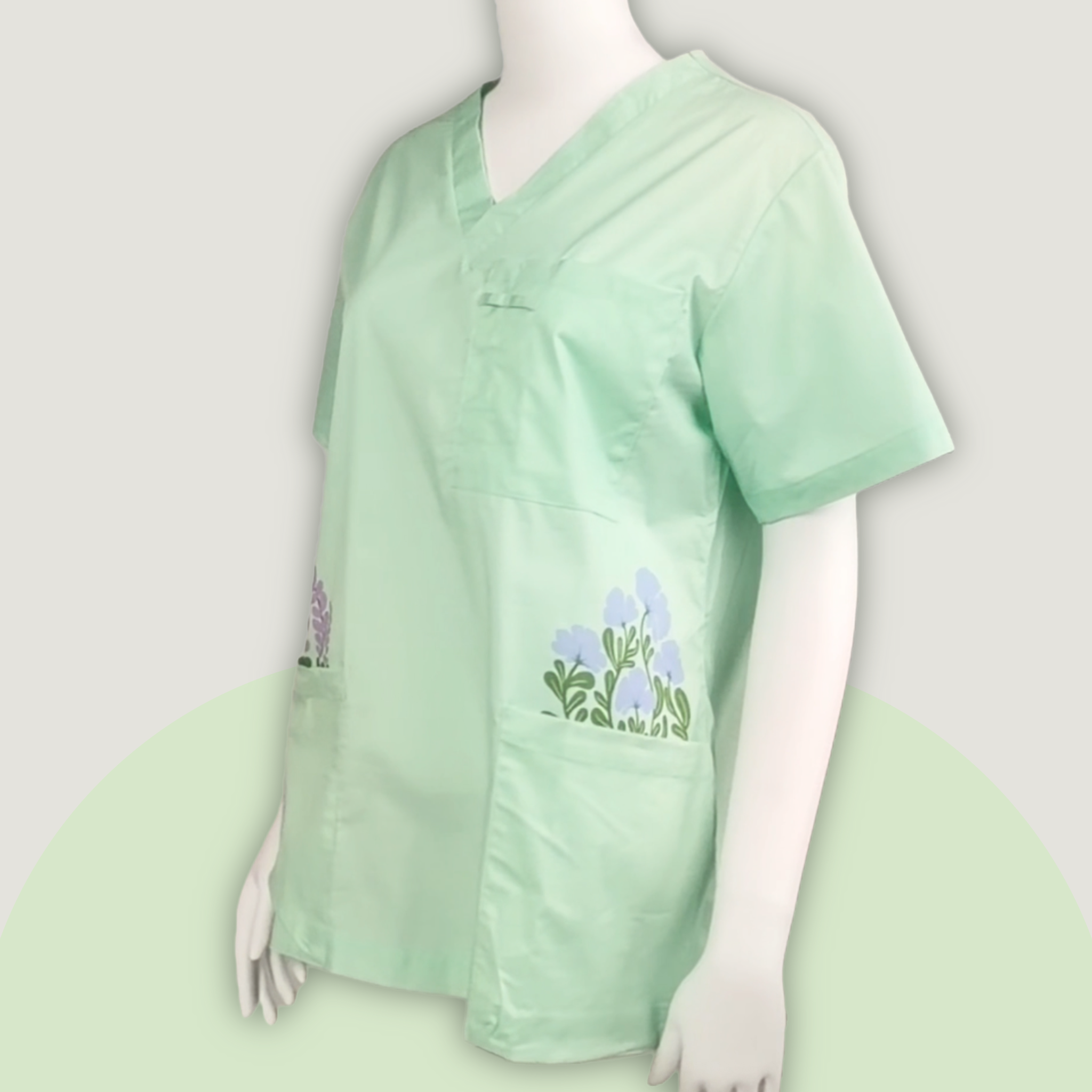 Bunny Blossom Placement Scrub Top