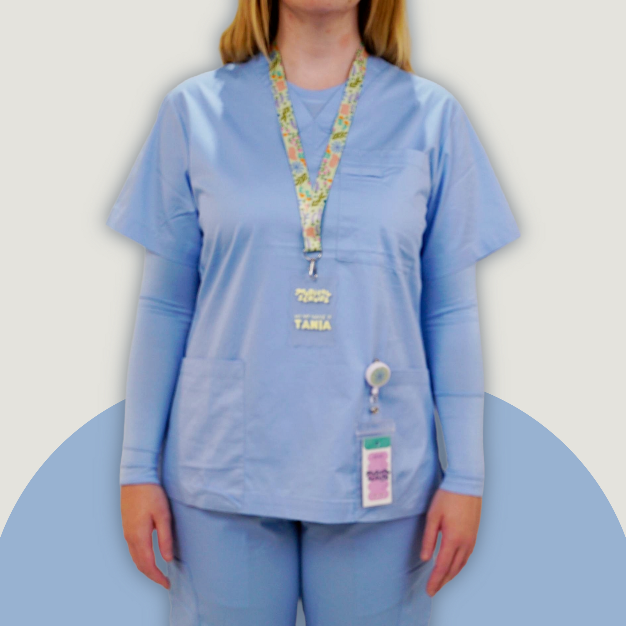 Baby Blue Scrub Top