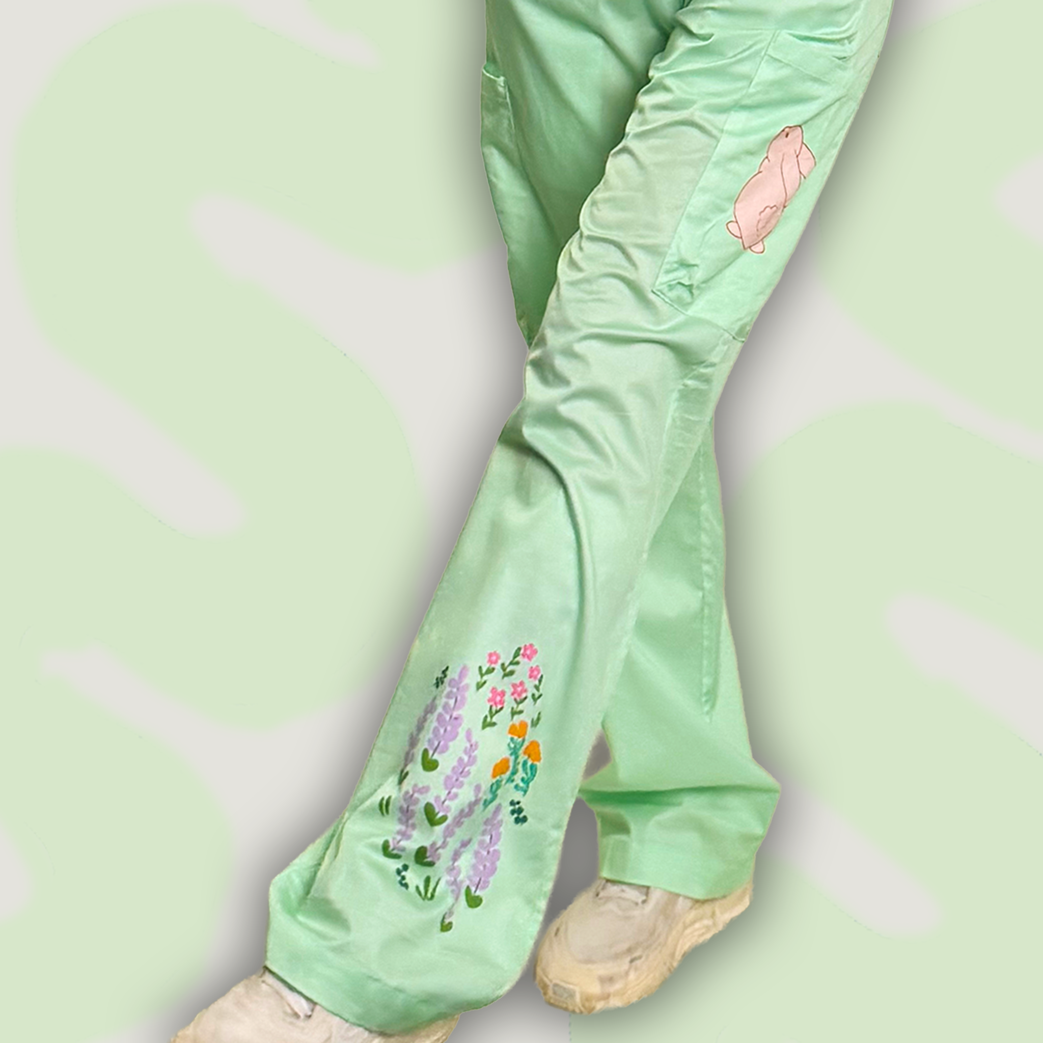 Bunny Blossom Placement Scrub Pant