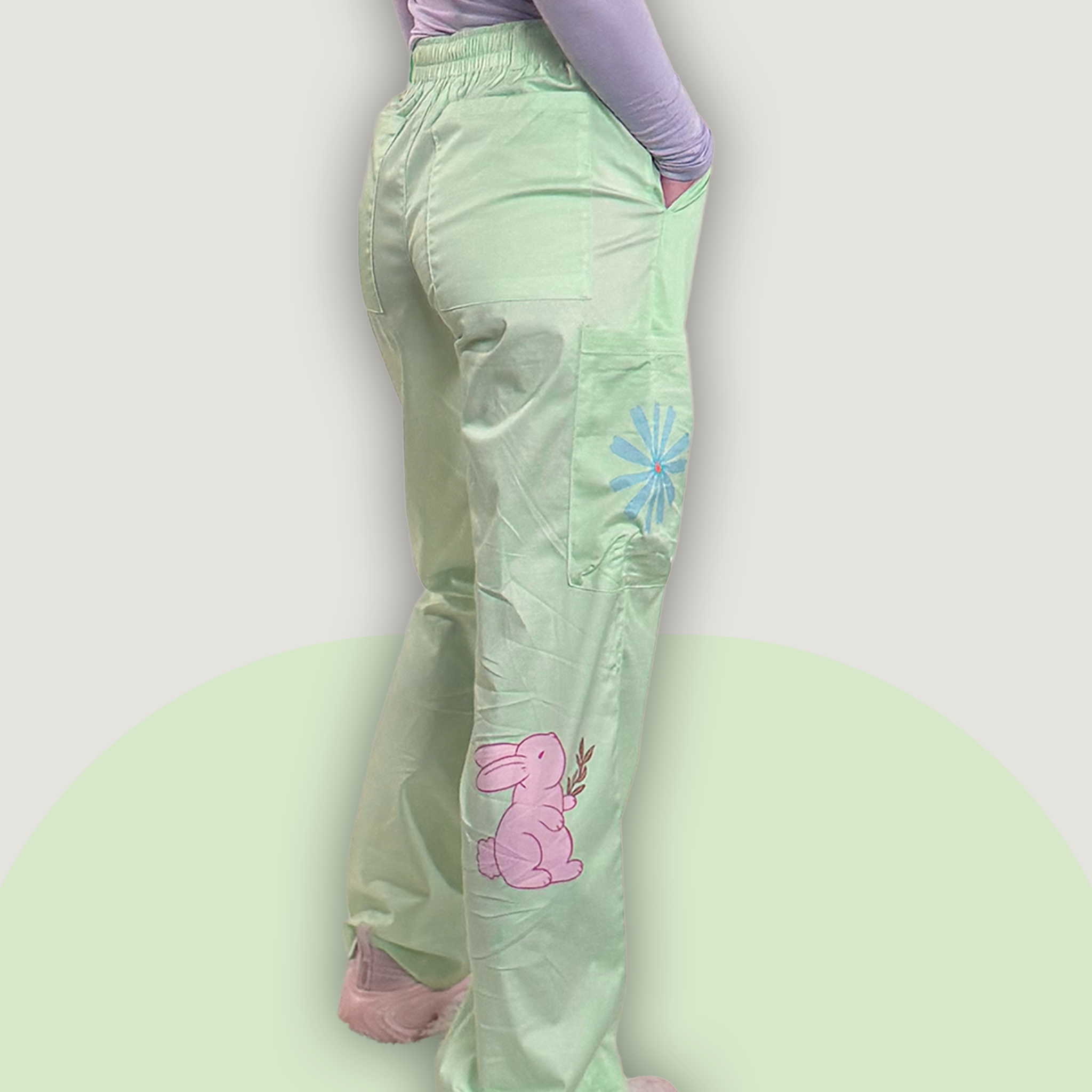 Bunny Blossom Placement Scrub Pant