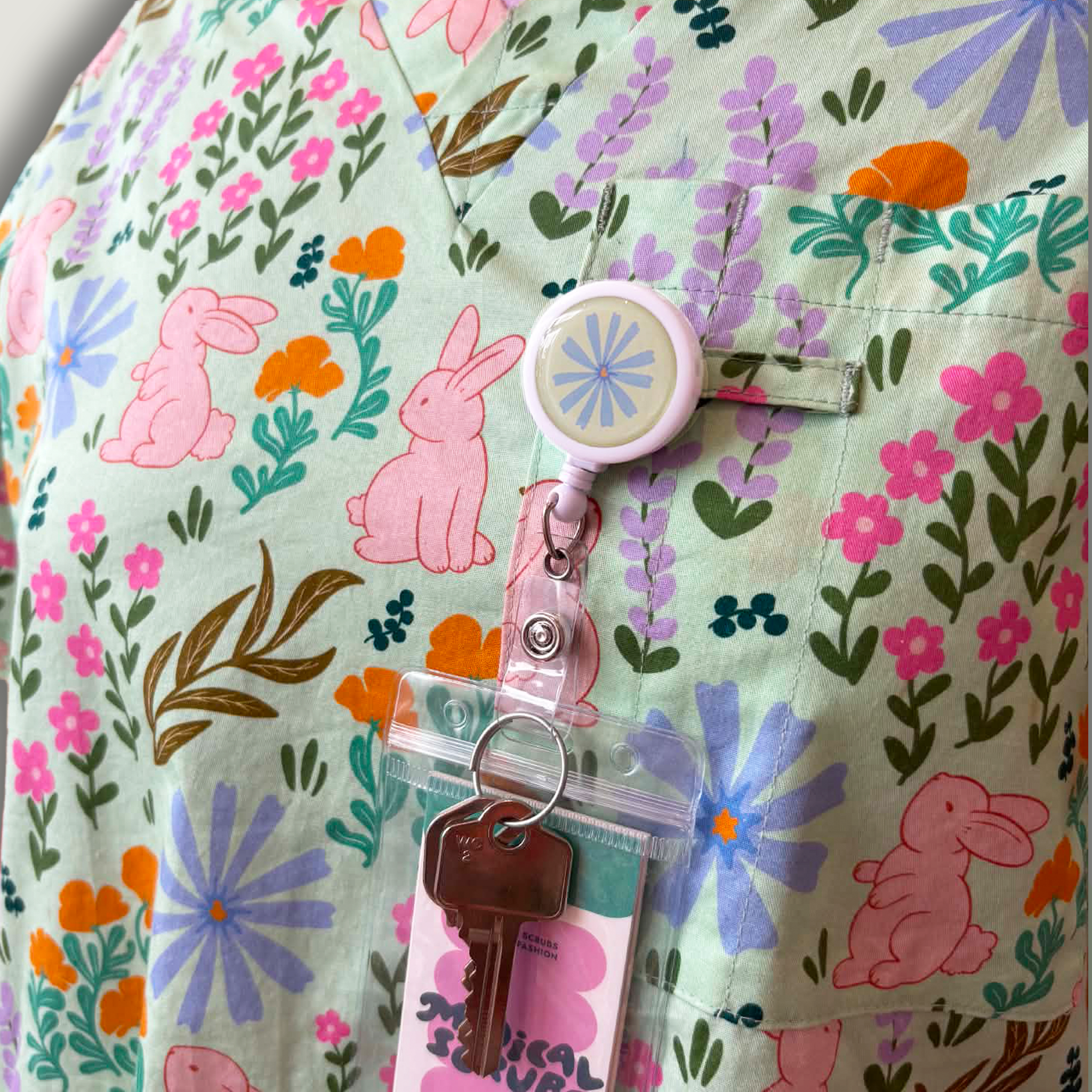 Bunny Blossom Retractable Lanyard