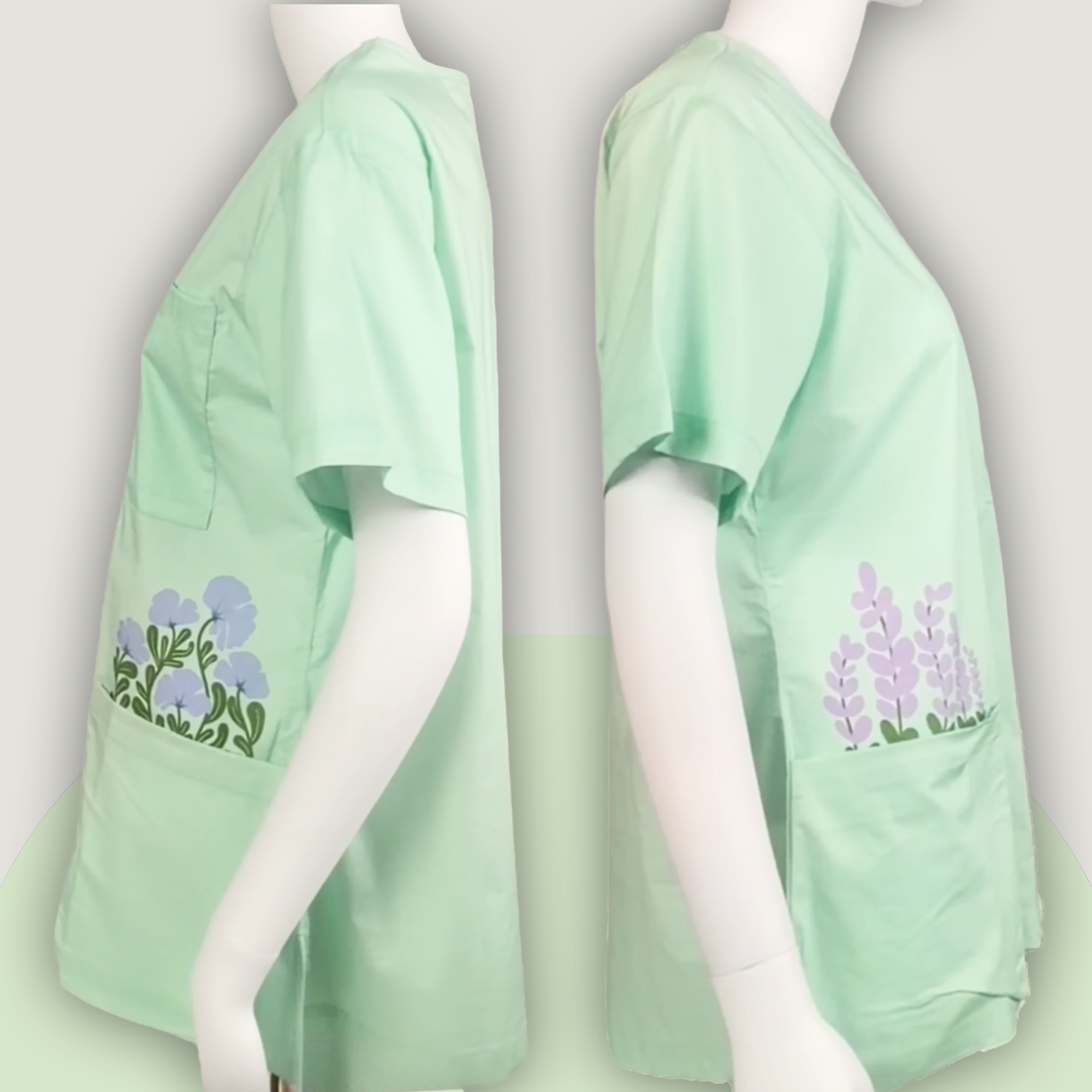 Bunny Blossom Placement Scrub Top