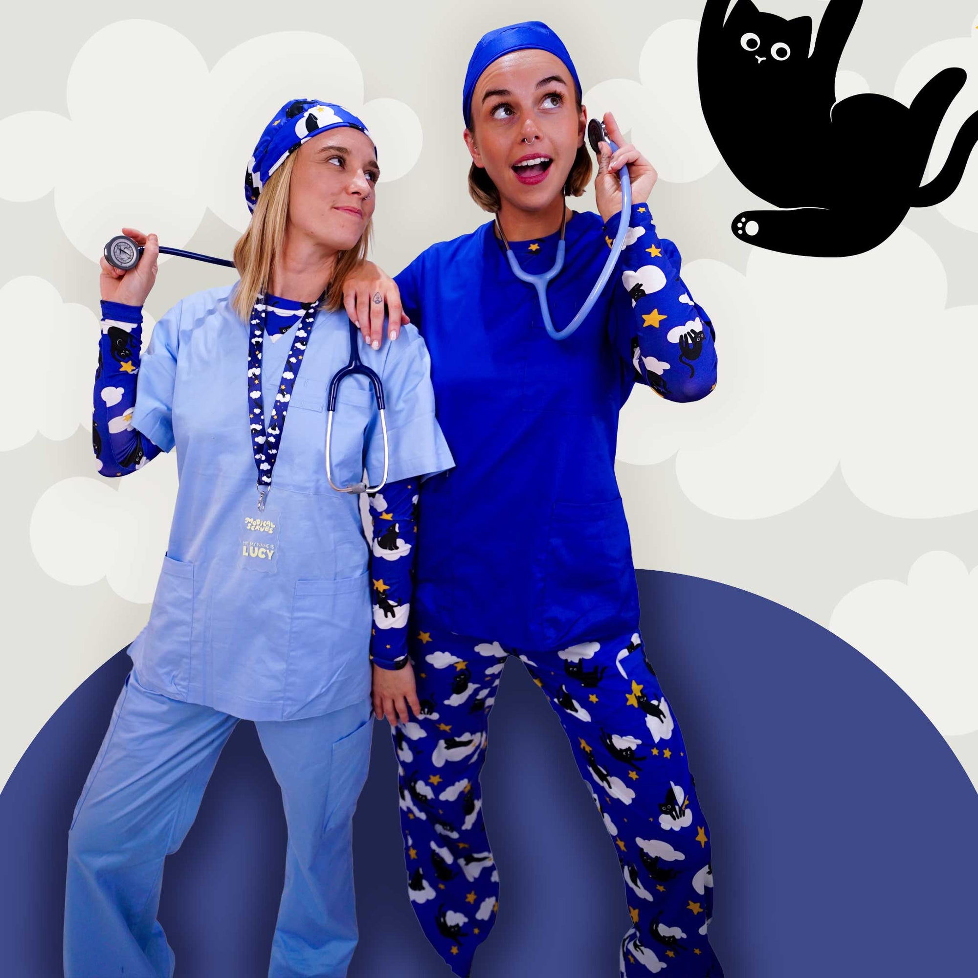 Cosmic Kitties Repeat Scrub Pant