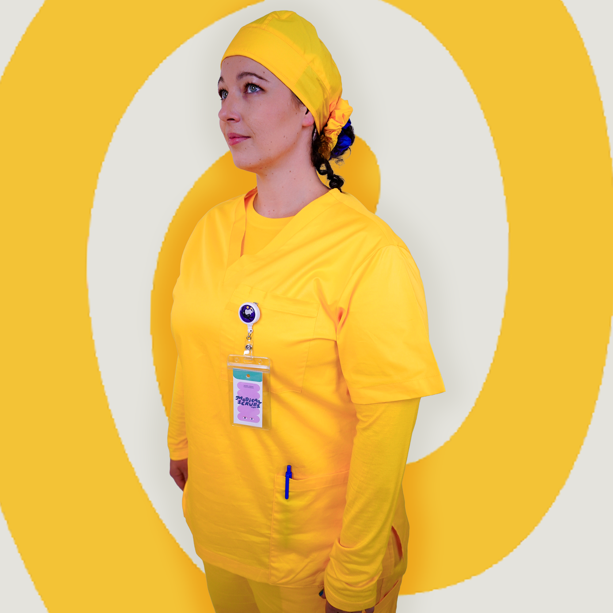 Mustard Scrub Top