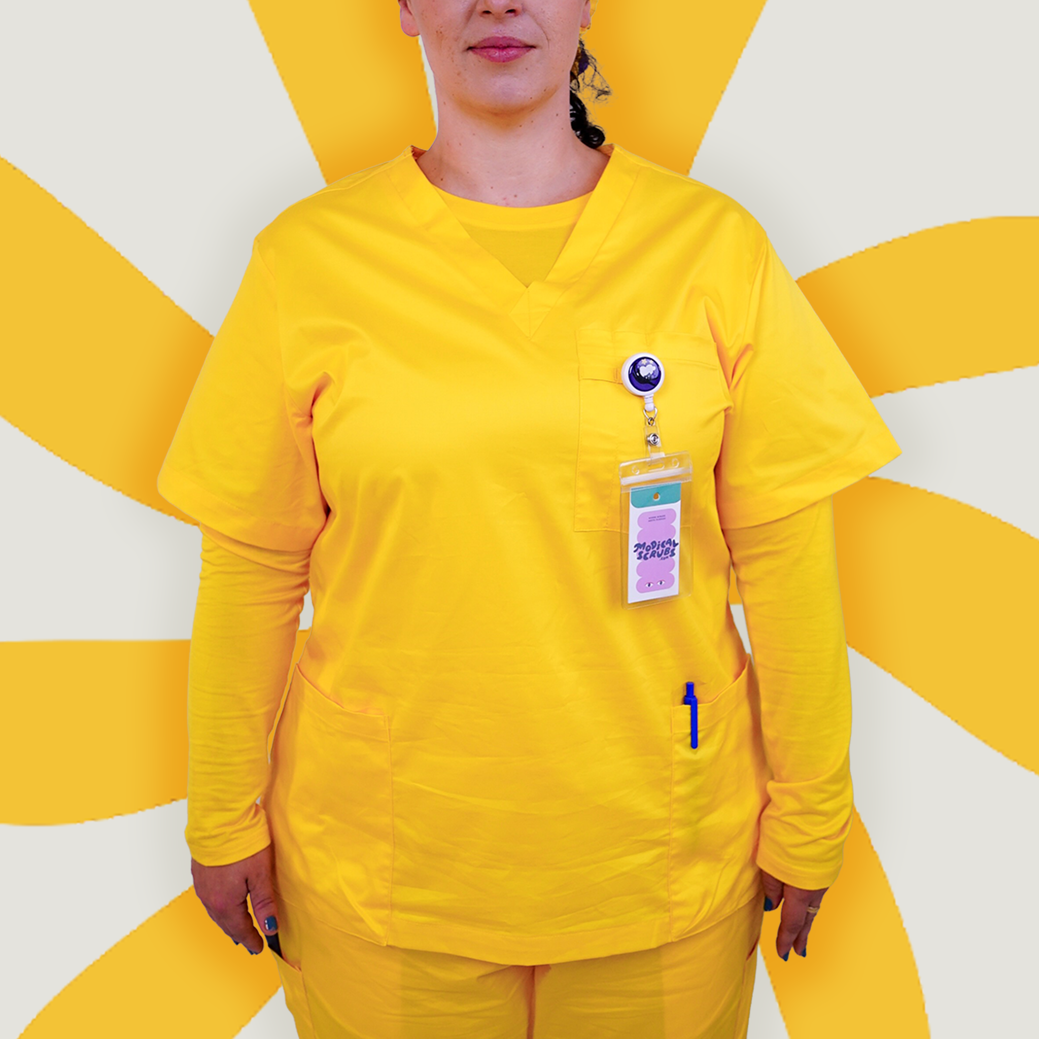 Mustard Scrub Top