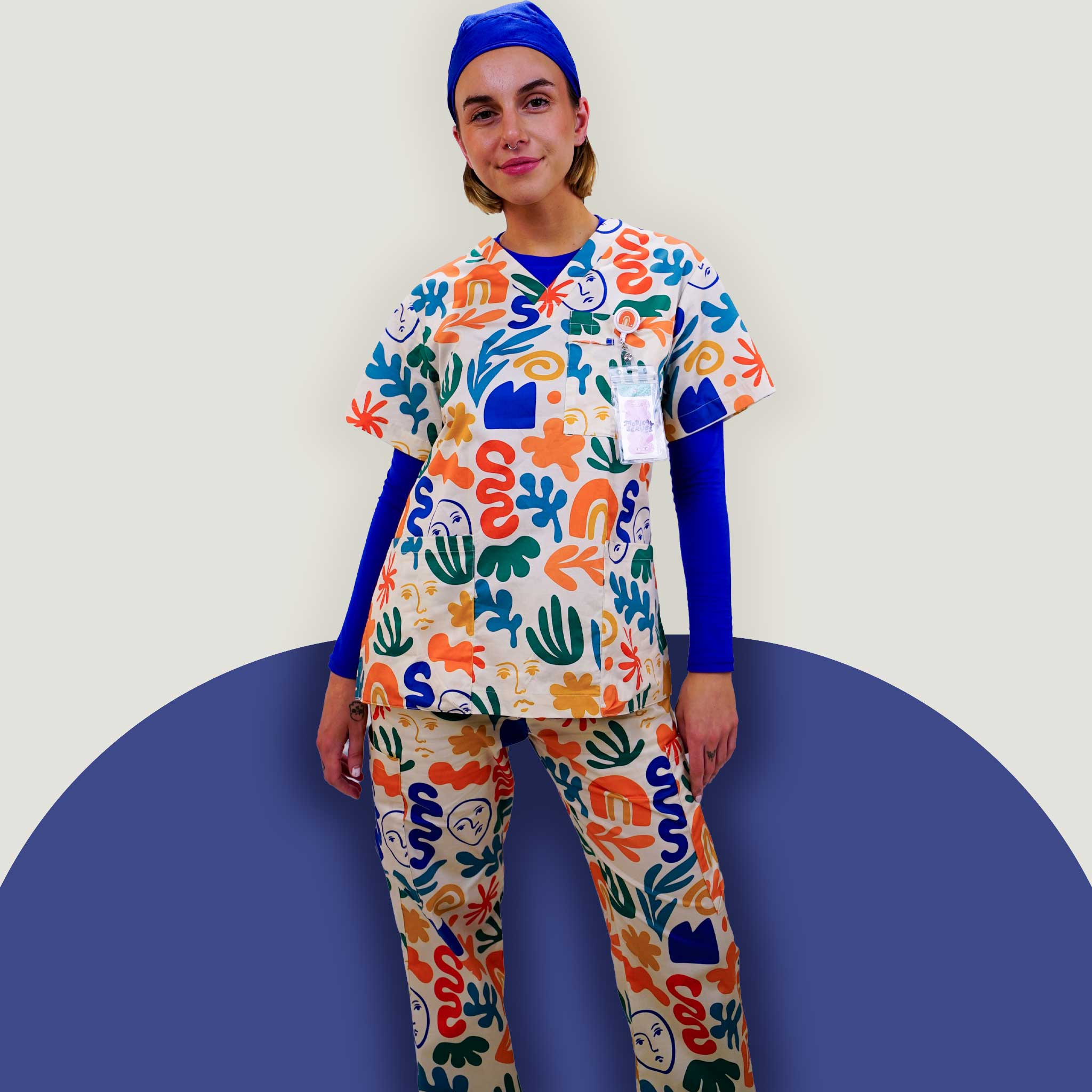 Face the Shapes Repeat Scrub Pant