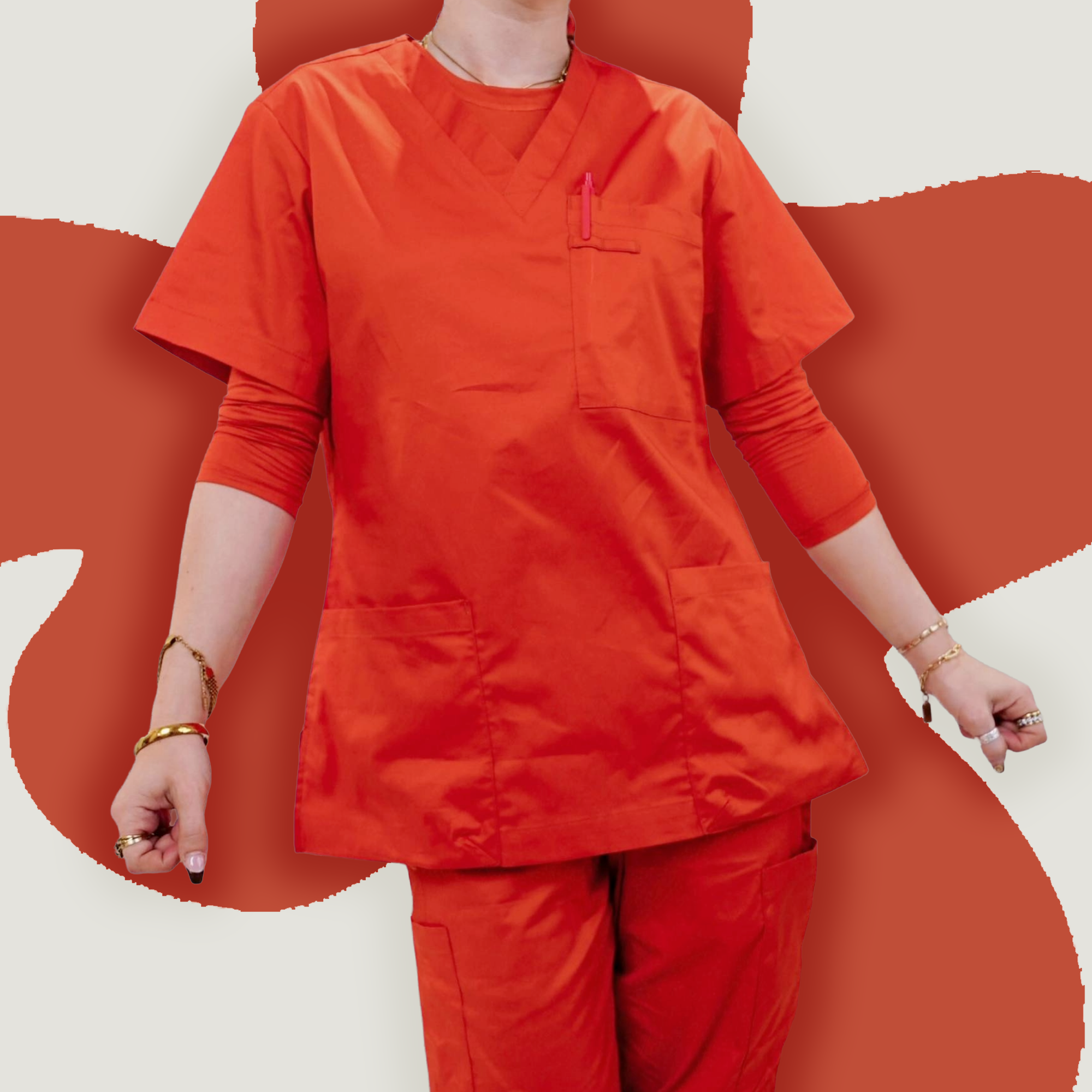 Rust Scrub Top